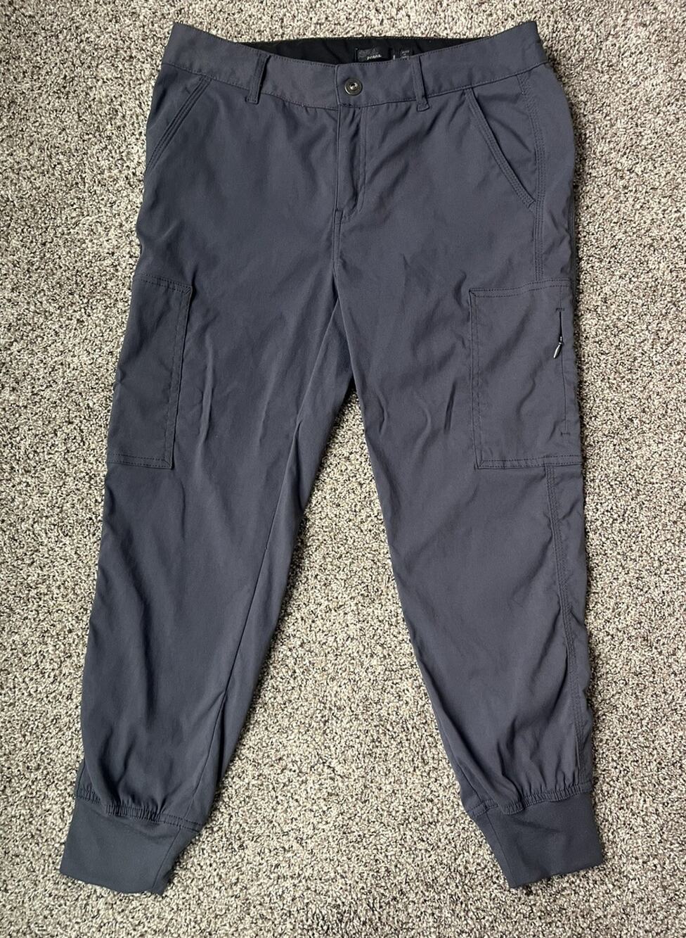 prAna Sky Canyon Jogger Pants Womens 8 Gray Cargo Hiking Outdoor nylon